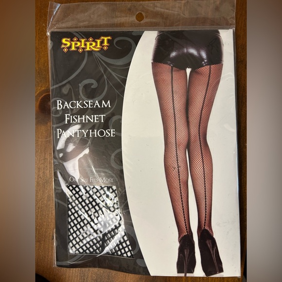 Spirit Fishnet Tights with Back Seam - Picture 2 of 2